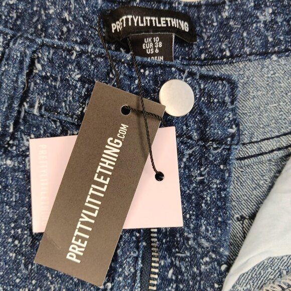 Pretty Little Thing Womens Sz 6 Jeans Indigo Bobbie High Waist Wide Leg Jeans - Picture 10 of 11